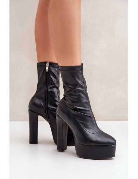 High Heel And Platform Boots Black Tennira