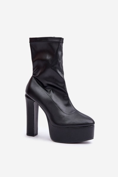 High Heel And Platform Boots Black Tennira 2