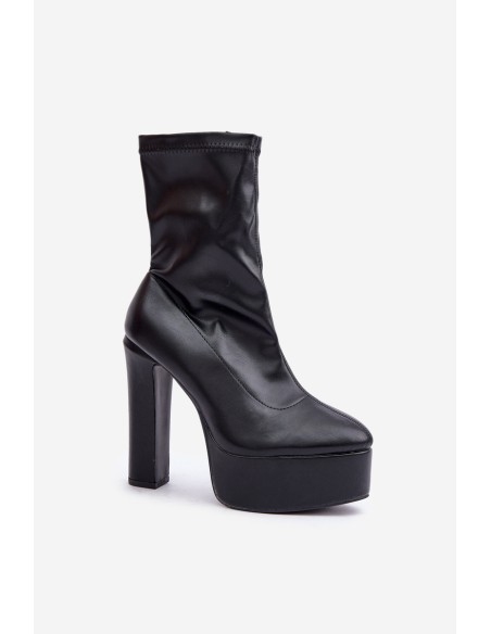 High Heel And Platform Boots Black Tennira