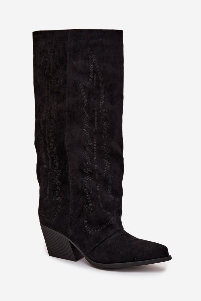 Women's Cowboy Boots with Zipper Black Isalina 2