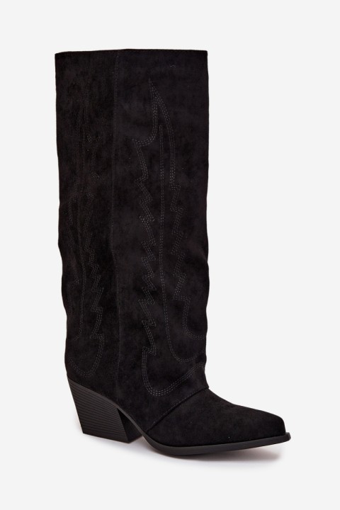 Women's Cowboy Boots with Zipper Black Isalina