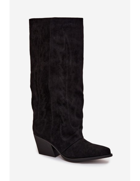 Women's Cowboy Boots with Zipper Black Isalina