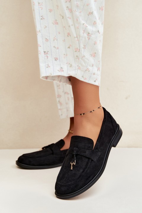 Women's Black Eco Suede Moccasins Raylie