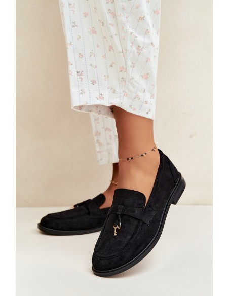 Women's Black Eco Suede Moccasins Raylie