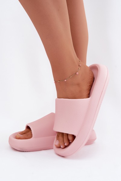 Women's Lightweight Foam Slides With Thick Sole Pink Querceria 2