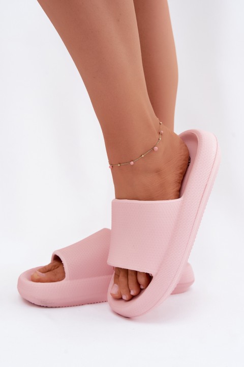 Women's Lightweight Foam Slides With Thick Sole Pink Querceria