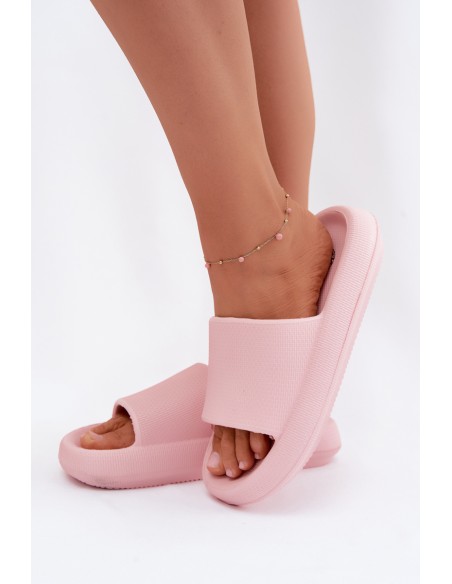Women's Lightweight Foam Slides With Thick Sole Pink Querceria