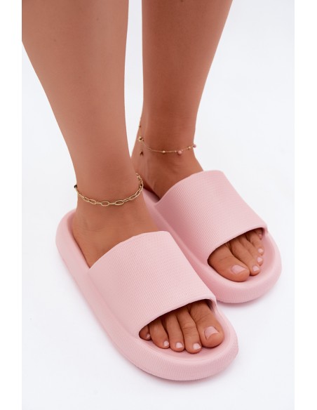 Women's Lightweight Foam Slides With Thick Sole Pink Querceria