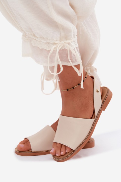Women's Flat Beige Sandals Pollyanna