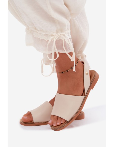 Women's Flat Beige Sandals Pollyanna