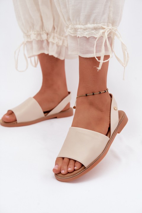 Women's Flat Beige Sandals Pollyanna