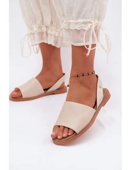 Women's Flat Beige Sandals Pollyanna
