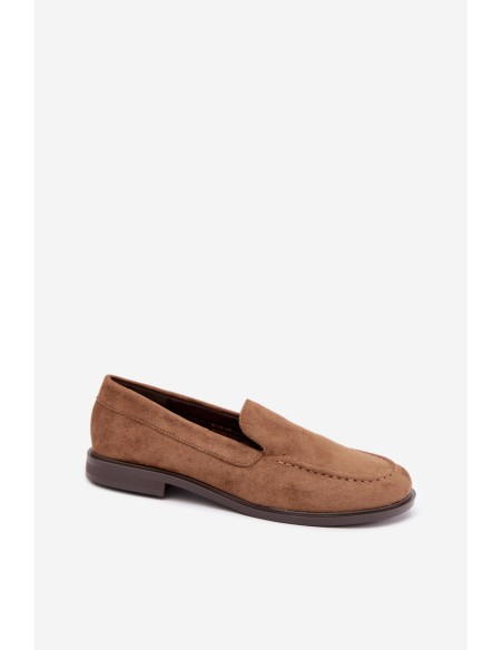 Women's Loafersy Moccasins Made of Eco Suede Brown Laisie