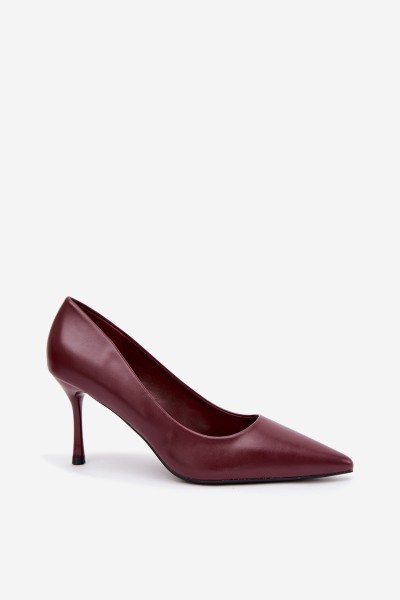 Classic Burgundy Eco Leather High Heels Nesha 2