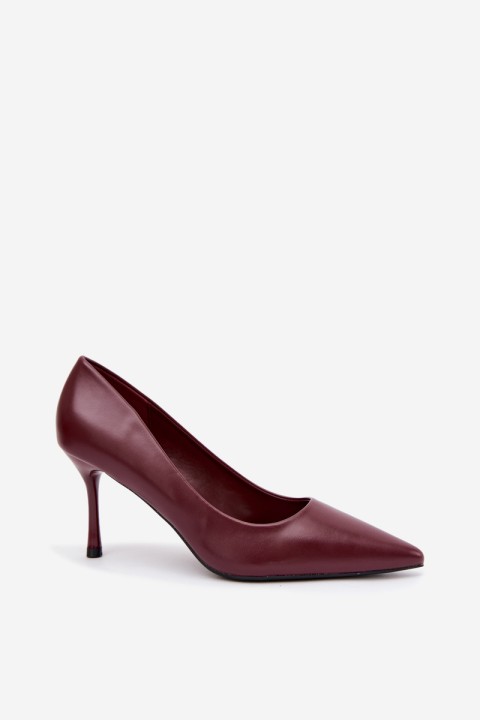 Classic Burgundy Eco Leather High Heels Nesha