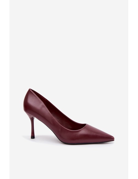 Classic Burgundy Eco Leather High Heels Nesha
