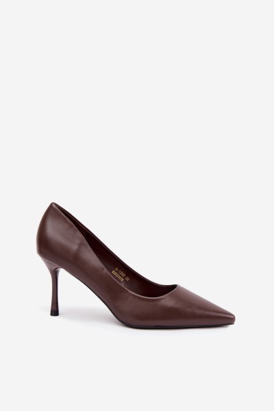 Classic Chocolate Brown Eco-Leather High Heels Nesha 2