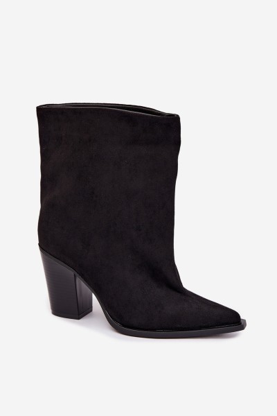Women's Block Heel Boots With Pointed Toe Black Hileta 2