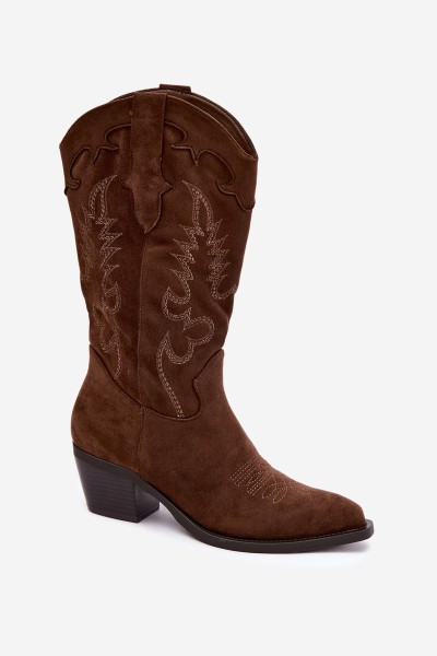 Women's Brown Cowboy Boots with Heel Betina 2