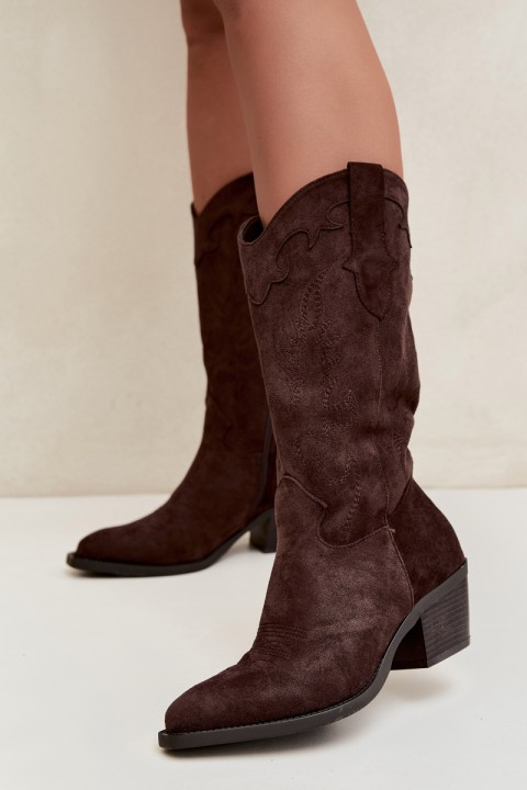 Chocolate Brown Cowboy Boots with Heel Hartley