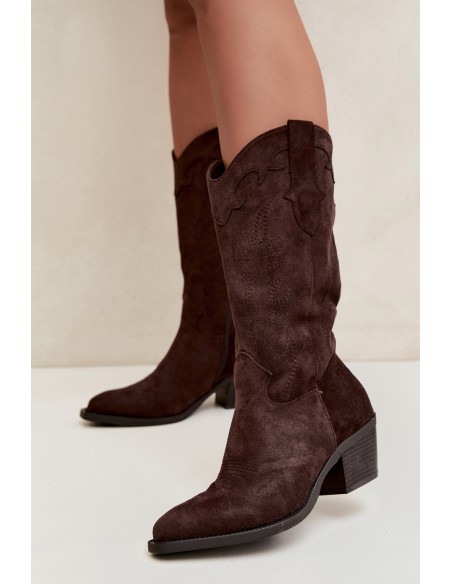 Chocolate Brown Cowboy Boots with Heel Hartley