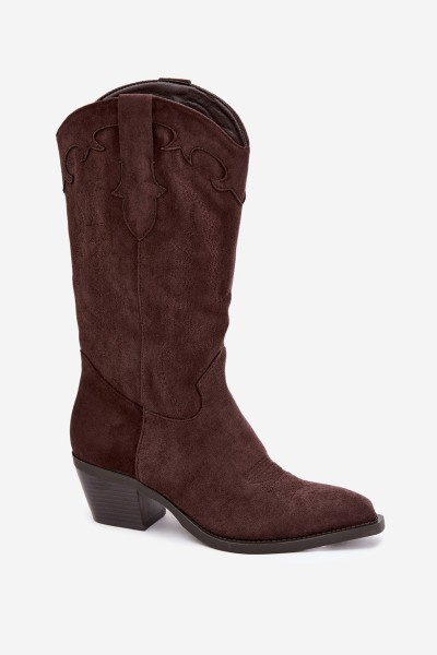 Chocolate Brown Cowboy Boots with Heel Hartley 2