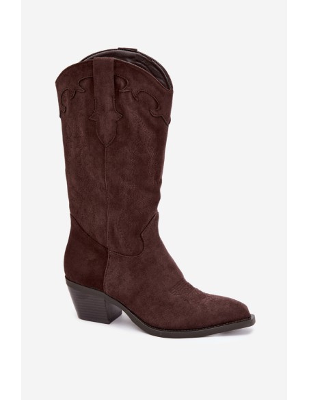 Chocolate Brown Cowboy Boots with Heel Hartley