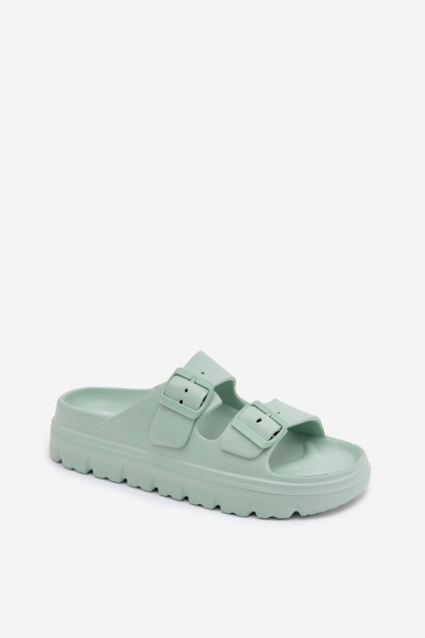 Women's Foam Platform Mint Green Slides Melorea
