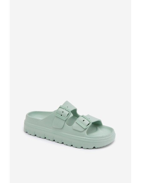 Women's Foam Platform Mint Green Slides Melorea