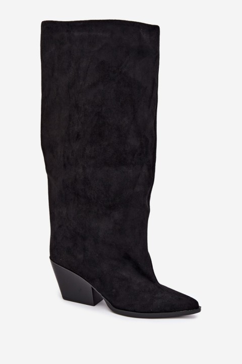 Black Slip-On Ankle Boots with Heel and Pointed Toe Blenia