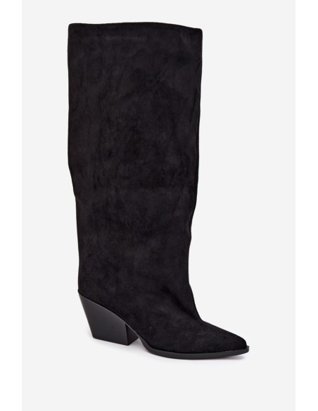 Black Slip-On Ankle Boots with Heel and Pointed Toe Blenia