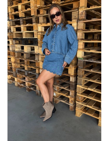 Leather Suede Cowboy Ankle Boots With Heels Insulated Khaki Pelsa