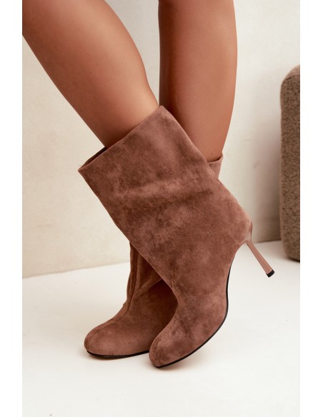 Women's Brown Slouchy High Heel Boots Penrose