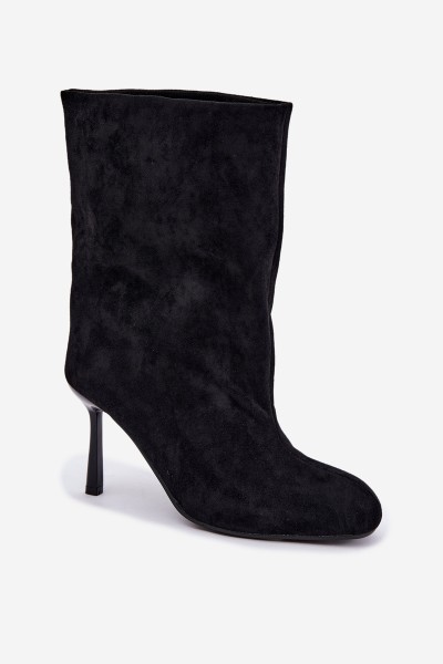 Black High Heel Ankle Boots Slouchy Penrose 2