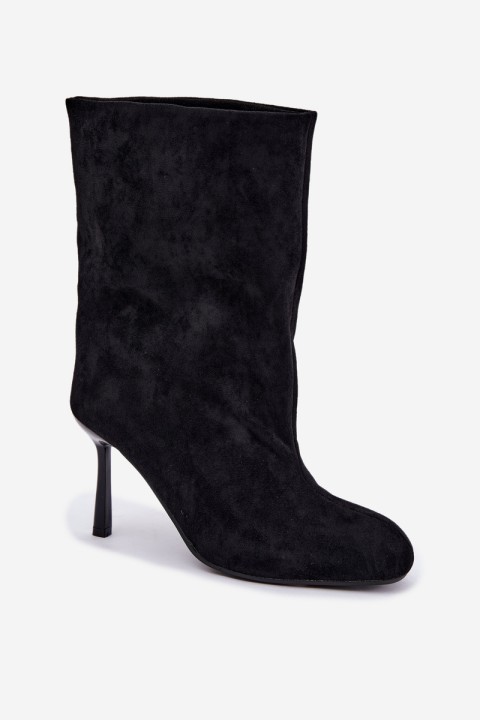 Black High Heel Ankle Boots Slouchy Penrose