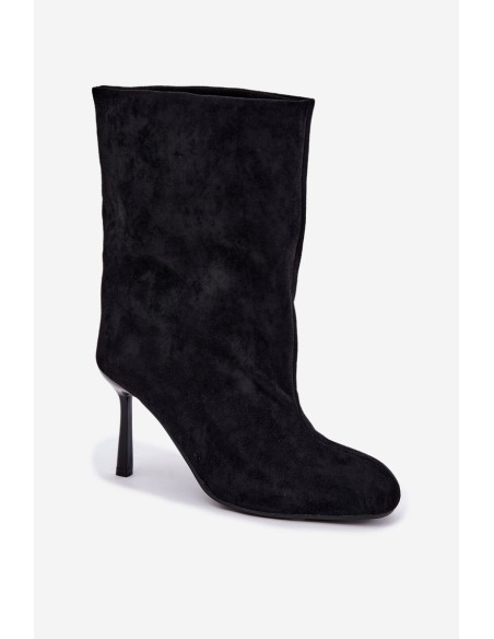 Black High Heel Ankle Boots Slouchy Penrose
