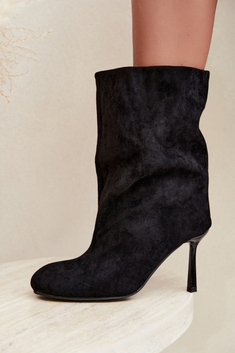 Black High Heel Ankle Boots Slouchy Penrose