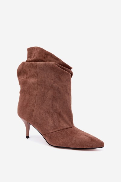 Slip-On Ankle Boots with Heel Slouchy Brown Yesenia