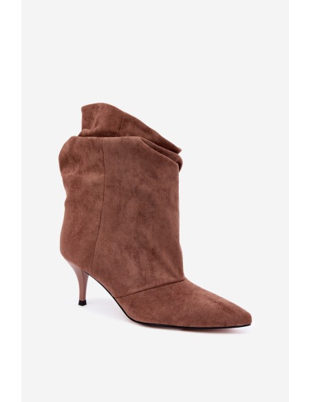 Slip-On Ankle Boots with Heel Slouchy Brown Yesenia