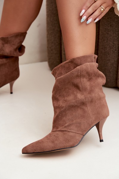 Slip-On Ankle Boots with Heel Slouchy Brown Yesenia 2