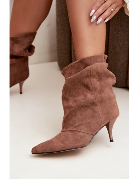 Slip-On Ankle Boots with Heel Slouchy Brown Yesenia