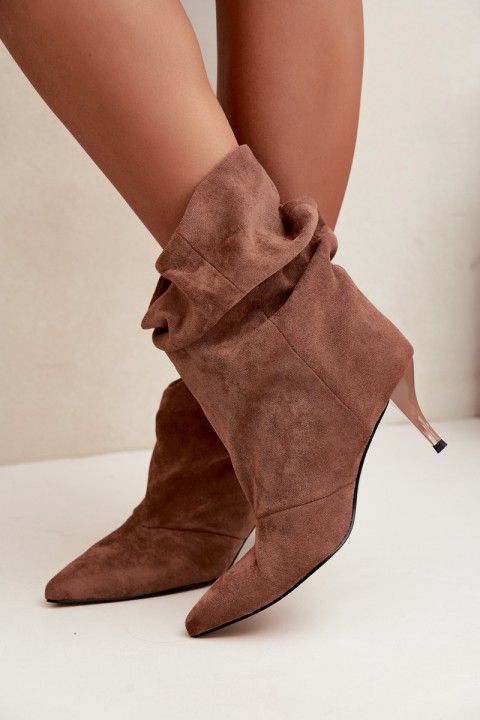 Slip-On Ankle Boots with Heel Slouchy Brown Yesenia