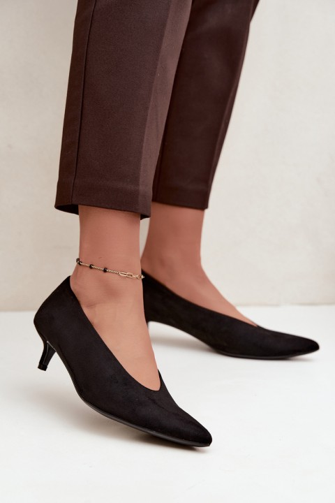 Black Suede Kitten Heel Pumps Nuretta