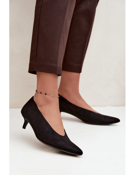 Black Suede Kitten Heel Pumps Nuretta