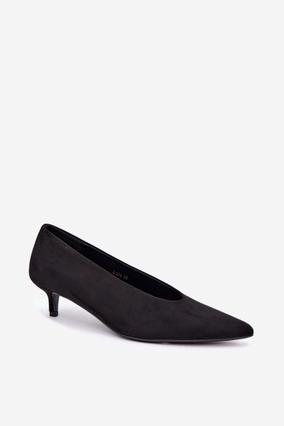 Black Suede Kitten Heel Pumps Nuretta 2