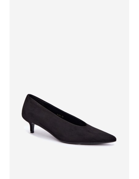 Black Suede Kitten Heel Pumps Nuretta
