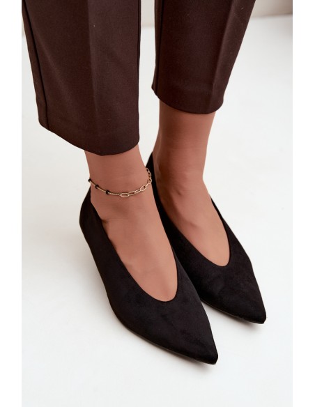 Black Suede Kitten Heel Pumps Nuretta