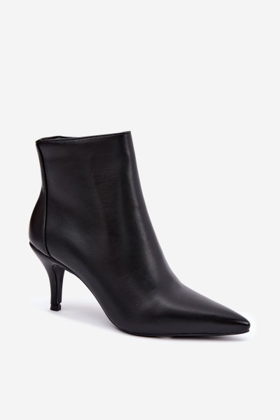 Black Eco Leather High Heel Boots With Pointed Toe Niretta 2