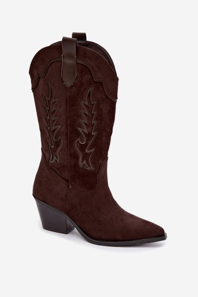 Women's Cowboy Boots with Heel Eco Suede Brown Jarissa 2
