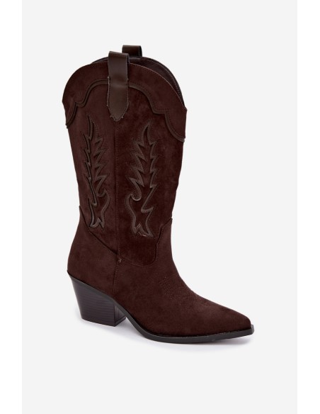 Women's Cowboy Boots with Heel Eco Suede Brown Jarissa